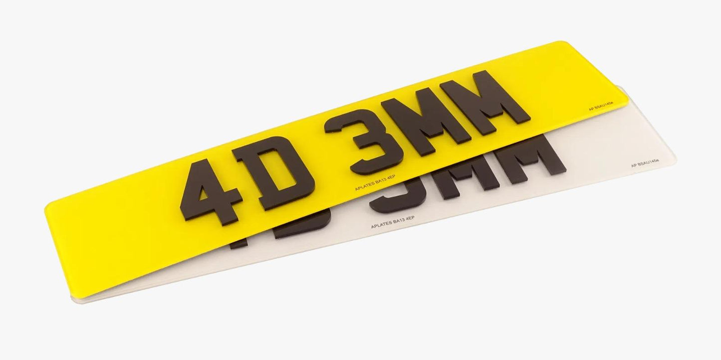 4D 3mm Acrylic Number Plates
