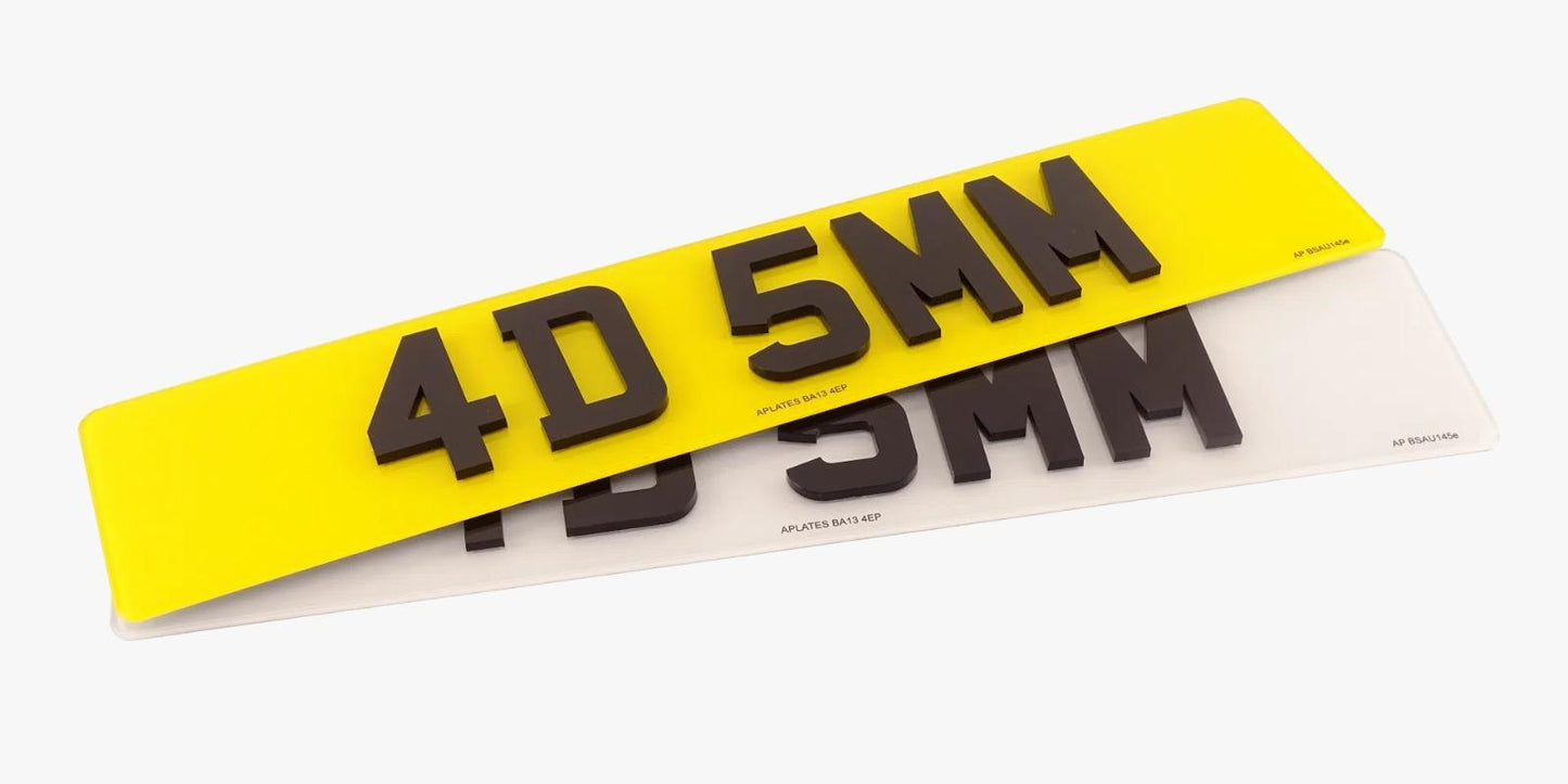 4D 5mm Acrylic Number Plates